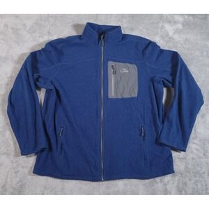 LL Bean Jacket Mens XL Blue Fleece Slightly Fitted Full Zip Gorpcore 502814